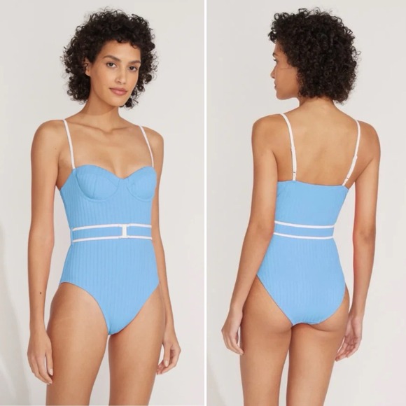 Solid & Striped Women's Size Small Blue The Spencer Belted One Piece Swimsuit - Picture 12 of 12